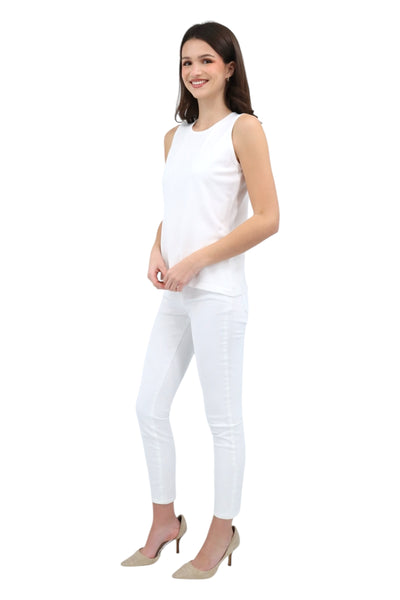 Sleeveless Shell in White