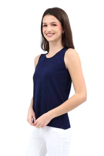 Sleeveless Shell in Navy