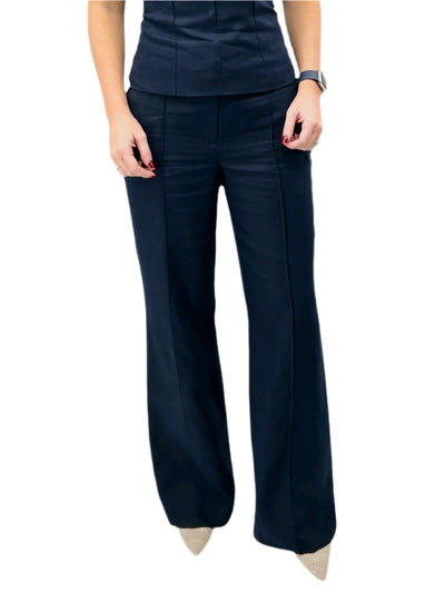 Wide Leg Pant with Pintuck in Navy