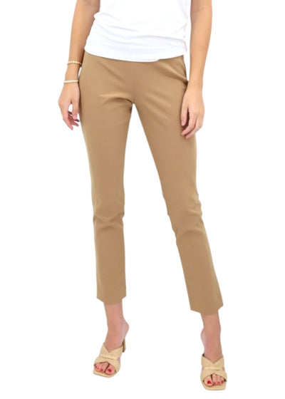 Miracle Stretch Side Zip Pants in Camel