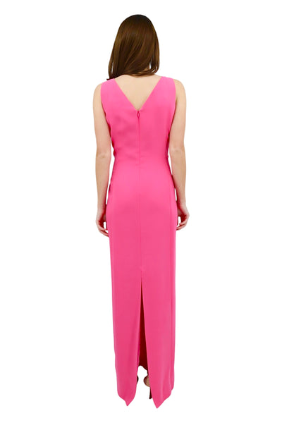 V-Neck Silk Gown in Pink