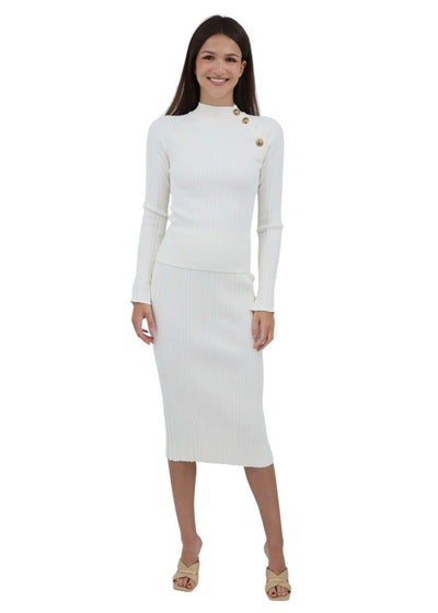 Abax Midi Pepper Skirt in Bianco