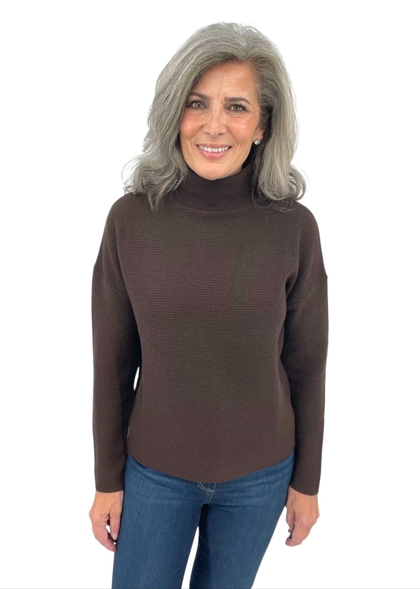 Textured Slouchy Funnel in Chocolate