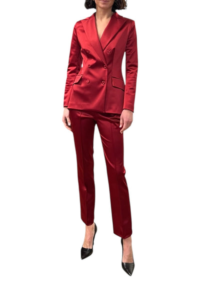 The Tobehi Satin Jersey Jacket in Wine