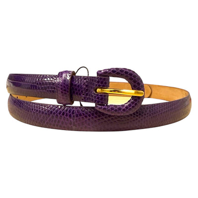 Lizard Belt w/ Covered Buckle in Violet