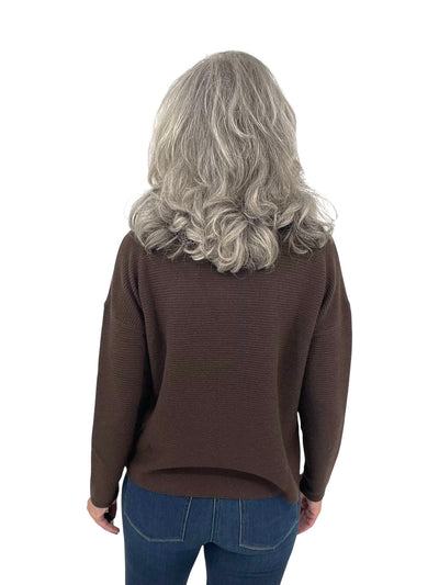 Textured Slouchy Funnel in Chocolate