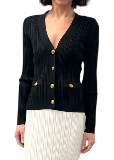 Pepper Jersey Knit Sweater in Black