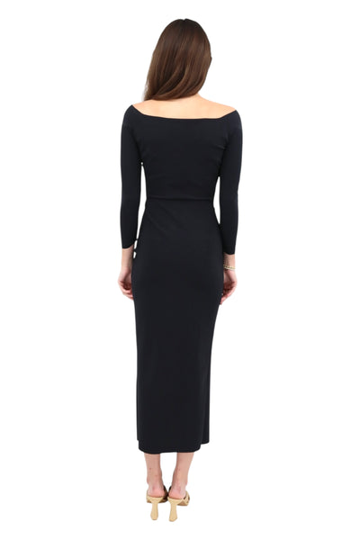 Tushana Midi Jersey Dress in Black
