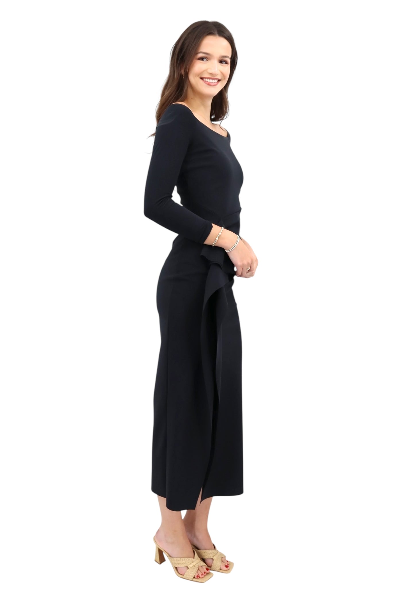 Tushana Midi Jersey Dress in Black