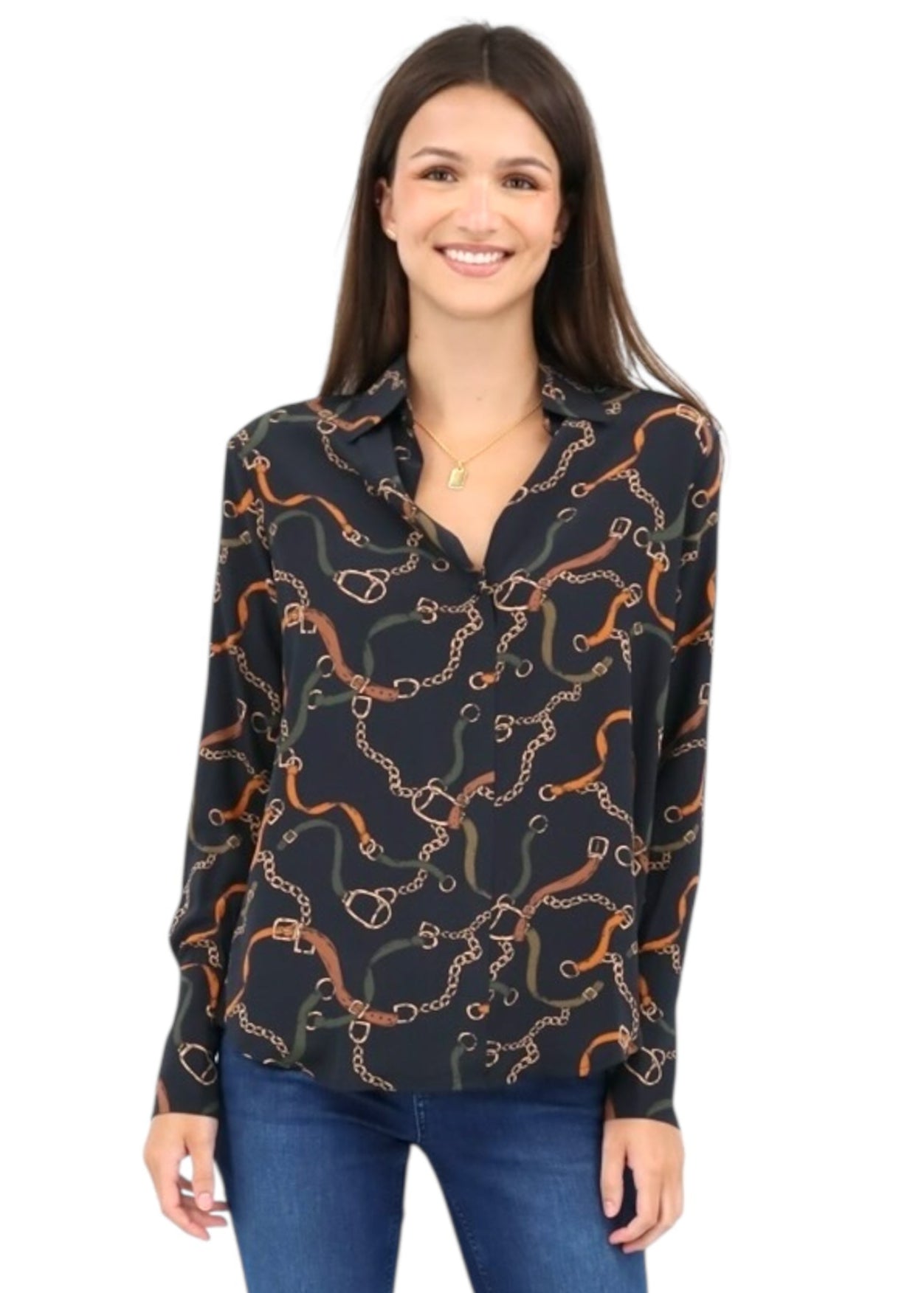 Daria French Cuff Blouse in Wellington