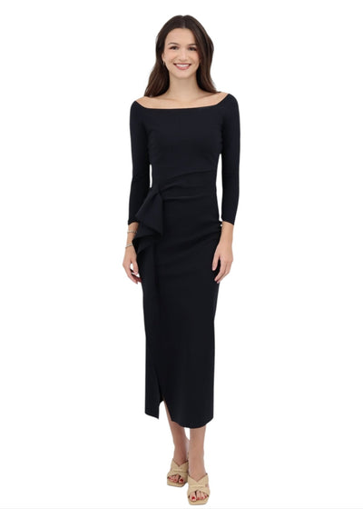 Tushana Midi Jersey Dress in Black