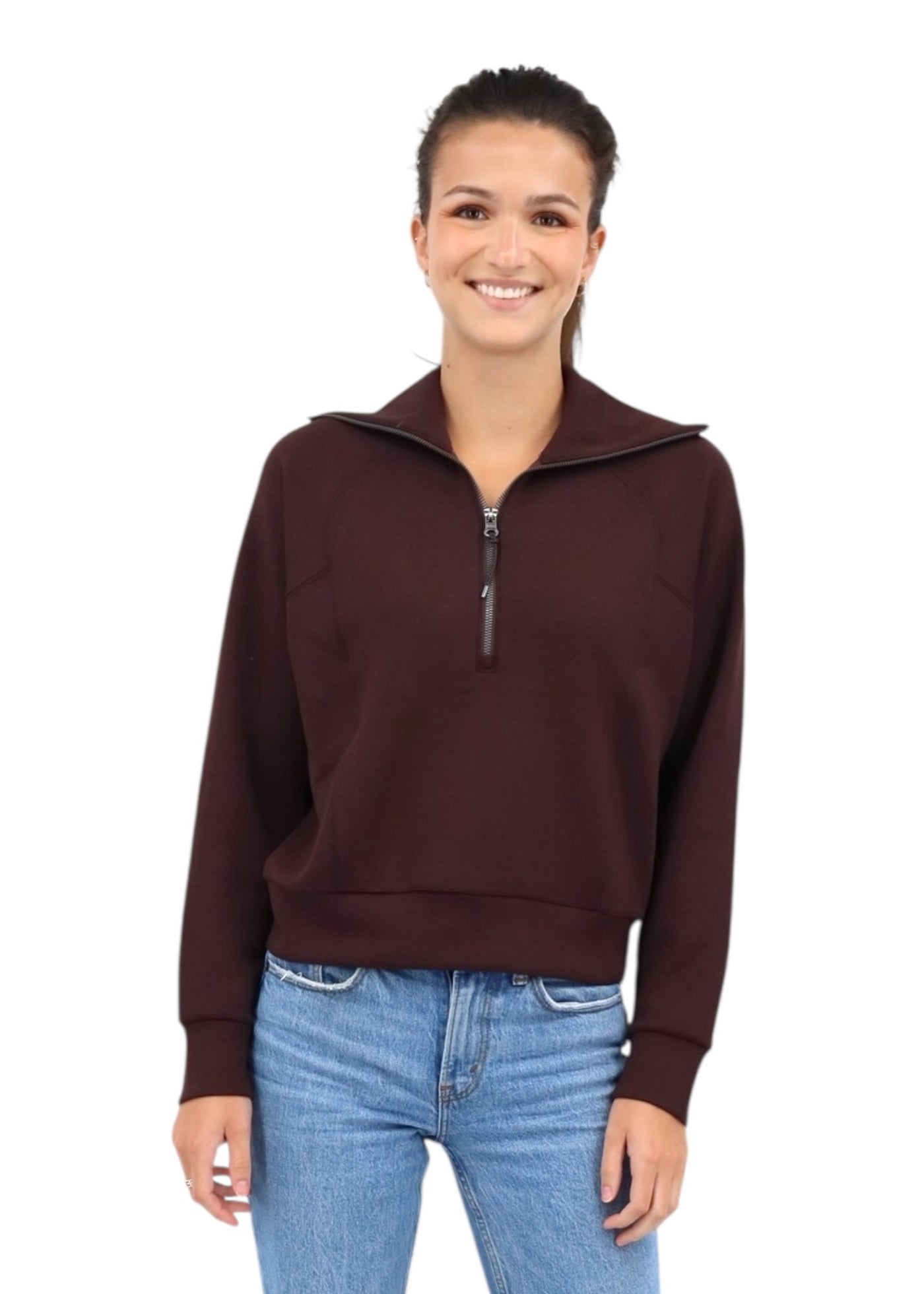Air Essentials Half Zip in Truffle Brown