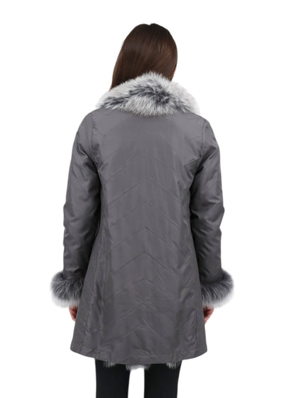 Audrey Reversible Travel Coat in Grey