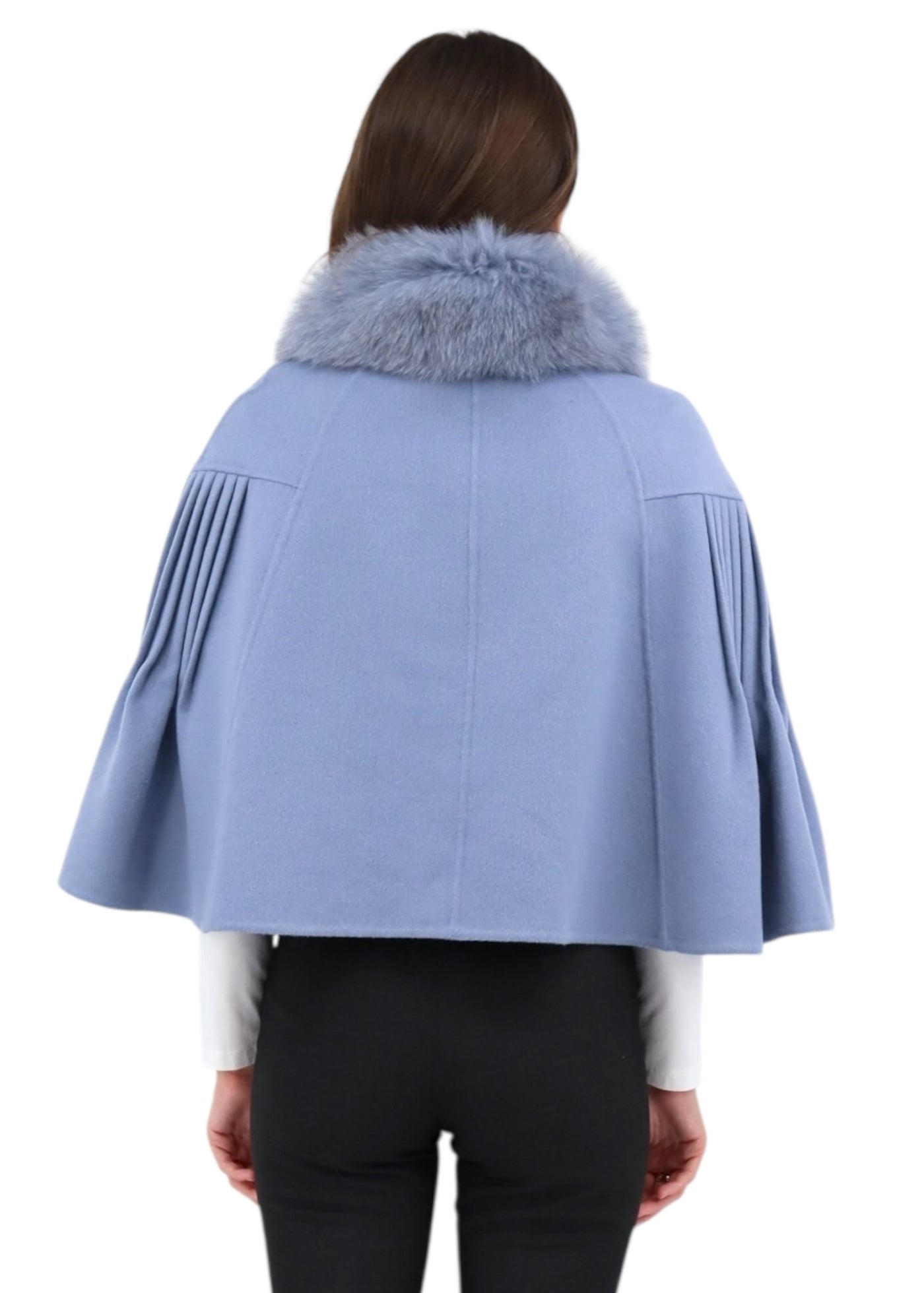 Short Princess Capelet in Slate/Blue Fox