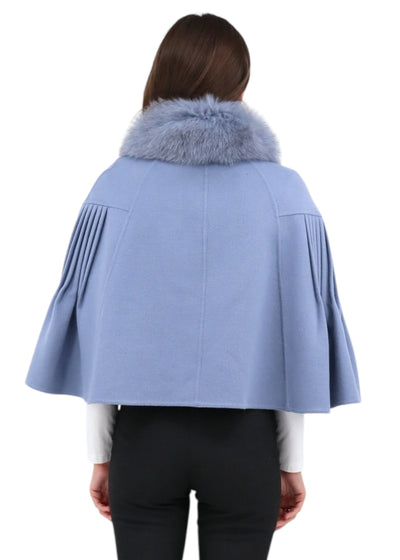 Short Princess Capelet in Slate/Blue Fox