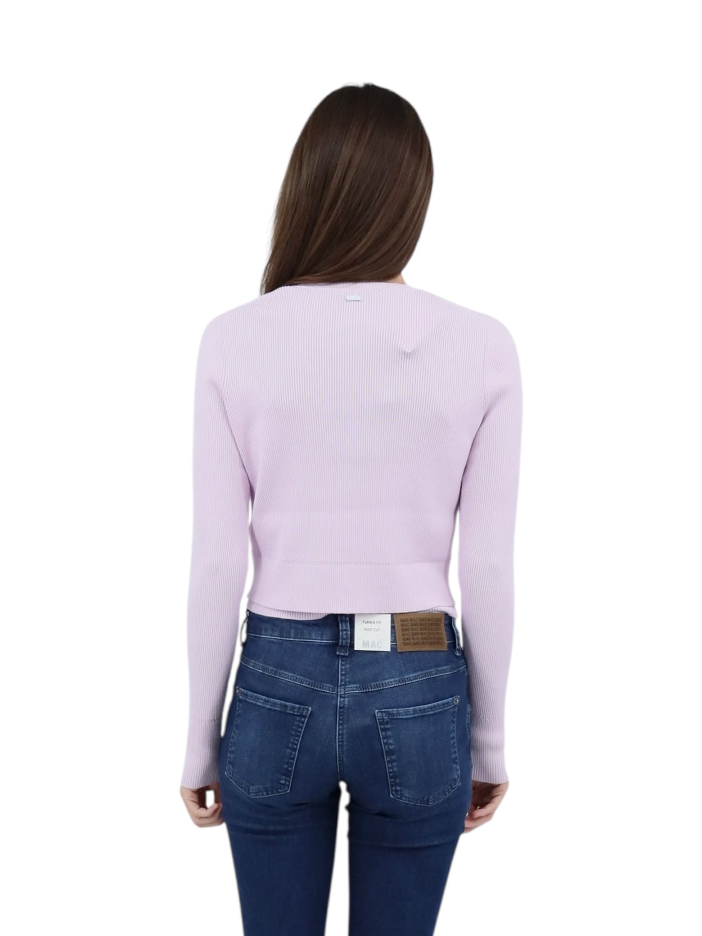 Zoe Classic Cropped Cardigan in Lilac