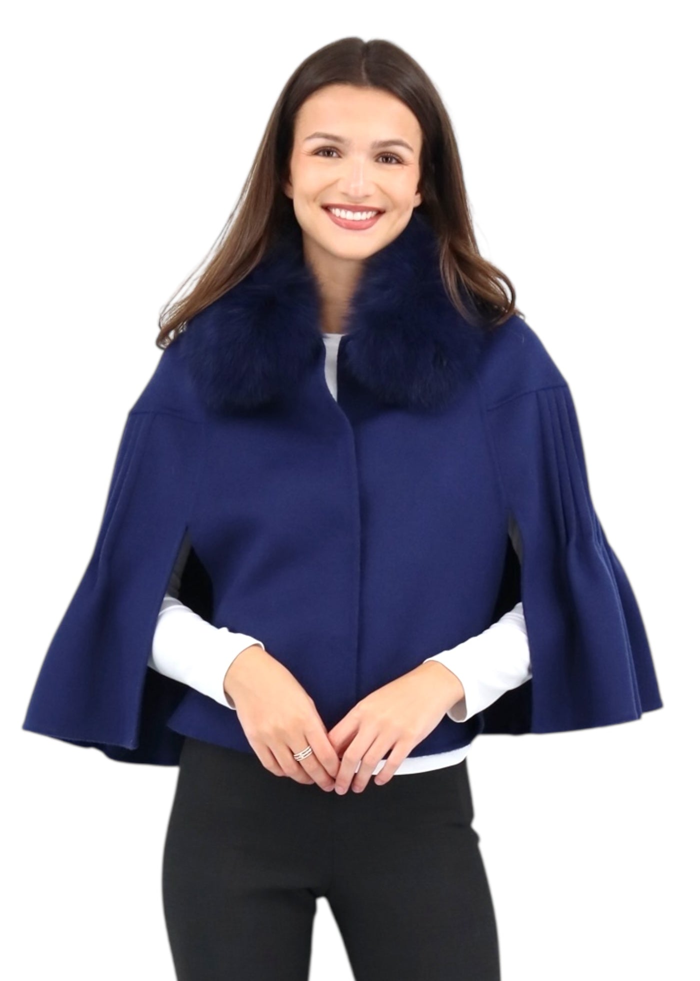 Short Princess Capelet in Sapphire/Blue Fox