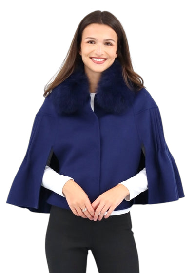 Short Princess Capelet in Sapphire/Blue Fox