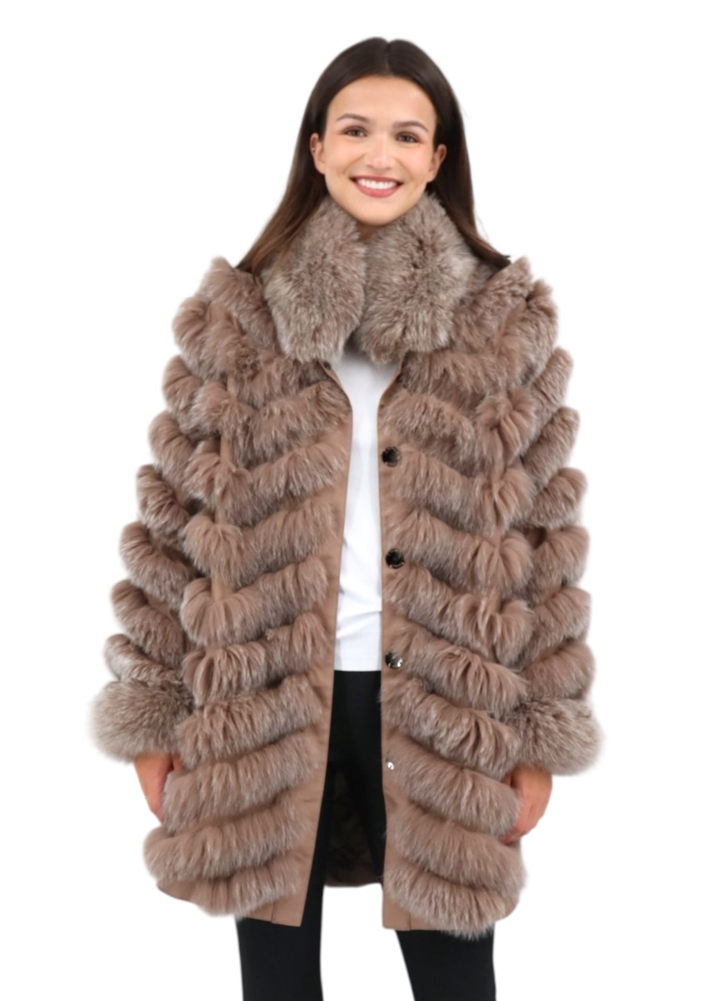 Audrey Reversible Travel Coat in Caffe Latte