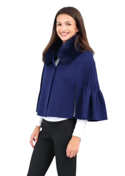 Short Princess Capelet in Sapphire/Blue Fox