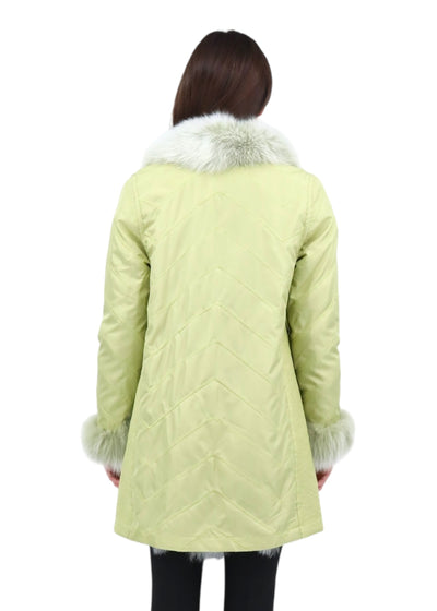 Audrey Reversible Travel Coat in Pistachio