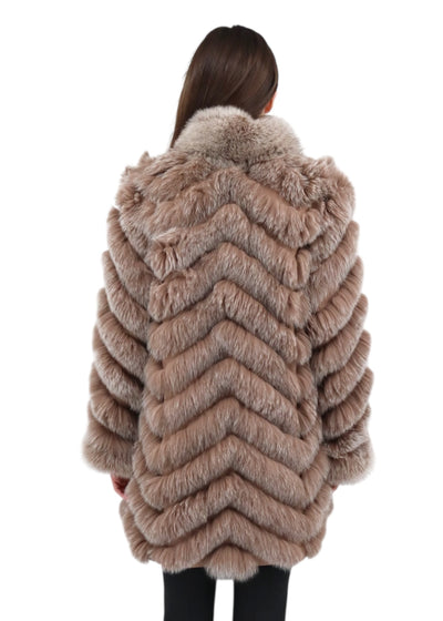 Audrey Reversible Travel Coat in Caffe Latte