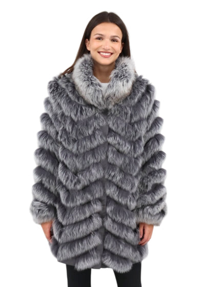 Audrey Reversible Travel Coat in Grey