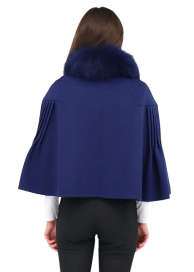 Short Princess Capelet in Sapphire/Blue Fox