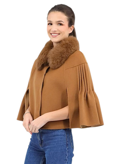 Short Princess Capelet in Dark/Light Camel