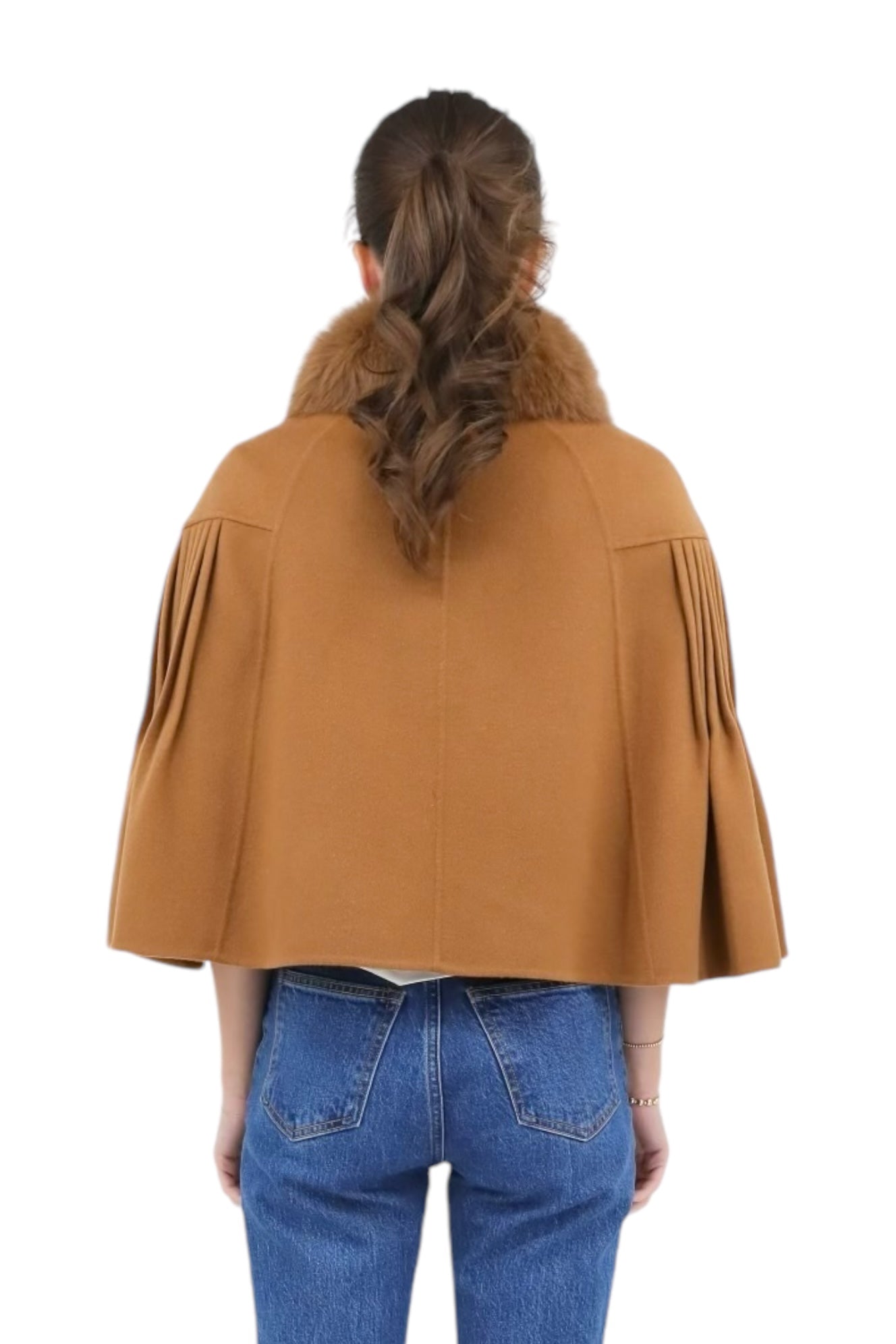 Short Princess Capelet in Dark/Light Camel