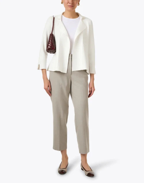 Knit Blazer Jacket in White