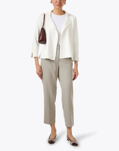 Knit Blazer Jacket in White