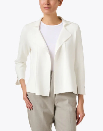 Knit Blazer Jacket in White