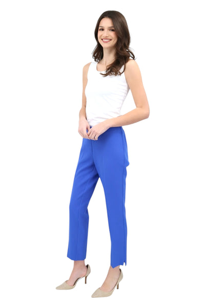 Front Zip Ankle Pant in Azure