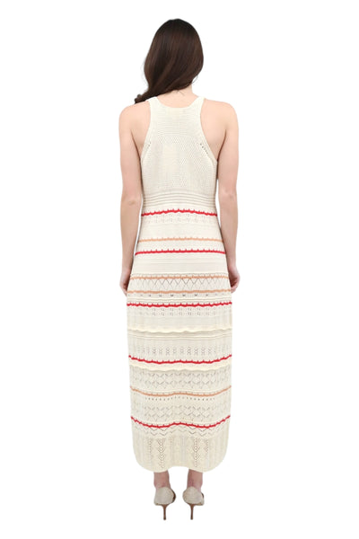 Long Dress with Openwork in Cream