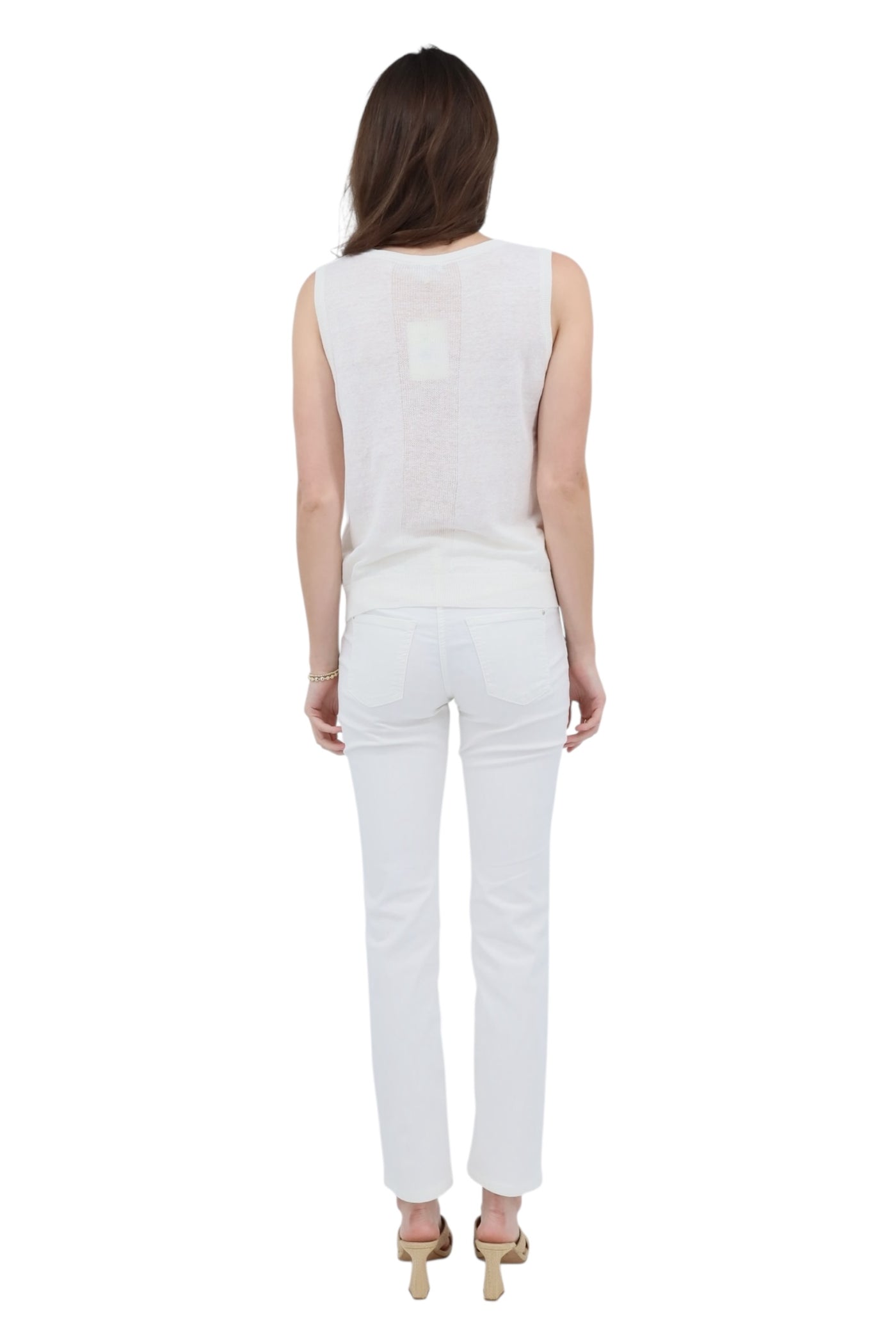 Linen Tank in White
