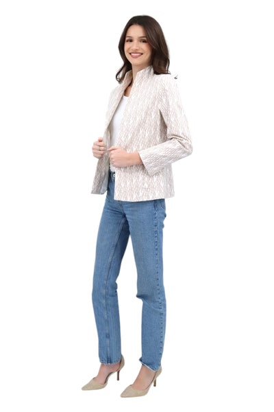 Shaped Jacket in Ivory/Sand