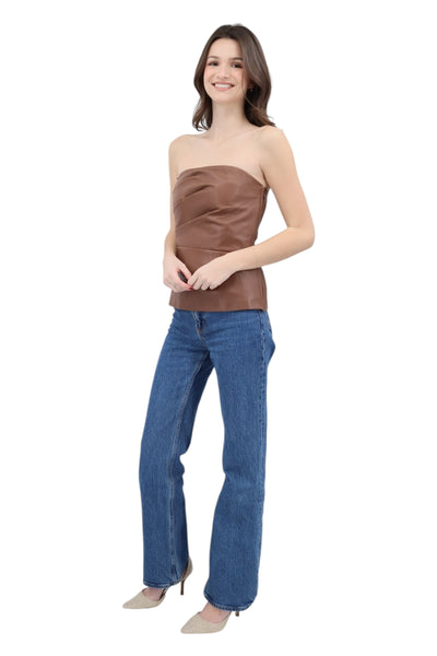 Leather Bustier in Brown