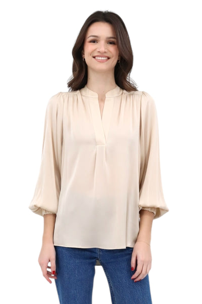 Madras Blouse in Almondine