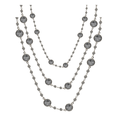 60" Alternating Small to Large Crystals Necklace