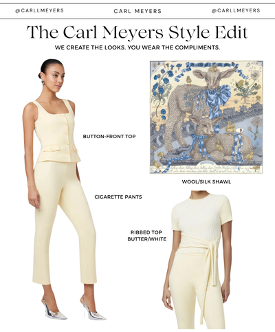 Georgia Scoop Neck Button-Front Top in Butter