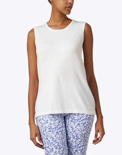 Sleeveless Shell in White