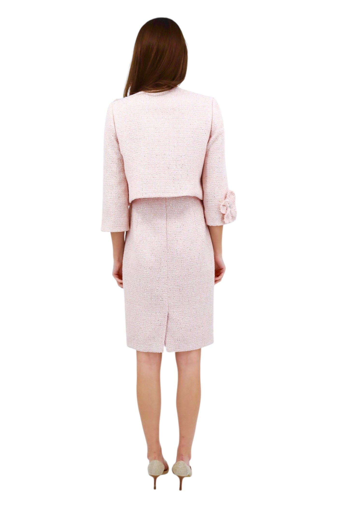 3D Flower Dress and Jacket Set in Pink