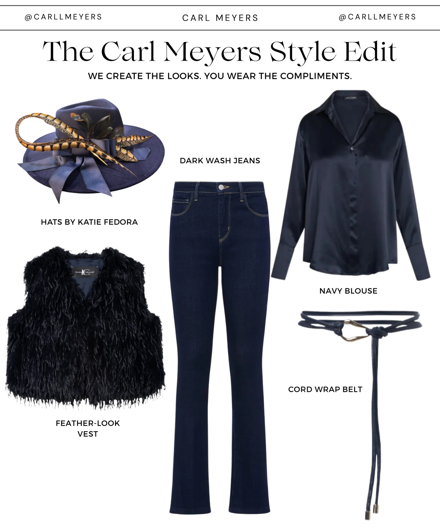 Feather-Look Vest in Dark Blue