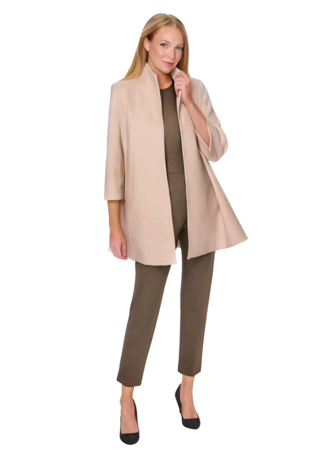 Plush Swing Coat in Taupe