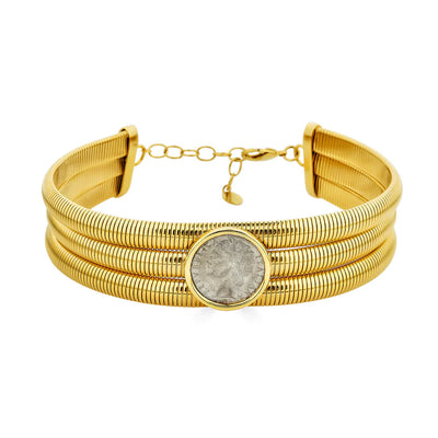 Chloe Stack Choker Gold/Coin