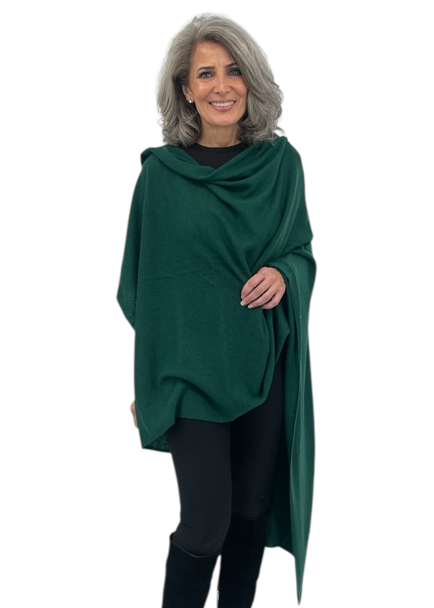Cashmere Shawl Wrap in Emerald