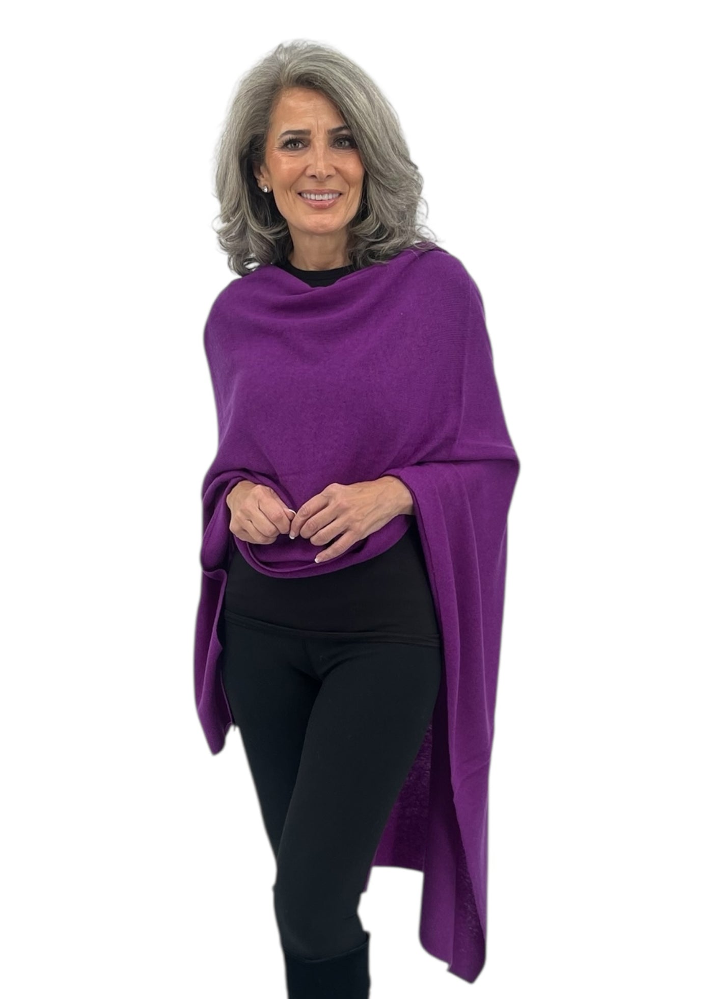 Cashmere Shawl Wrap in Purple Haze