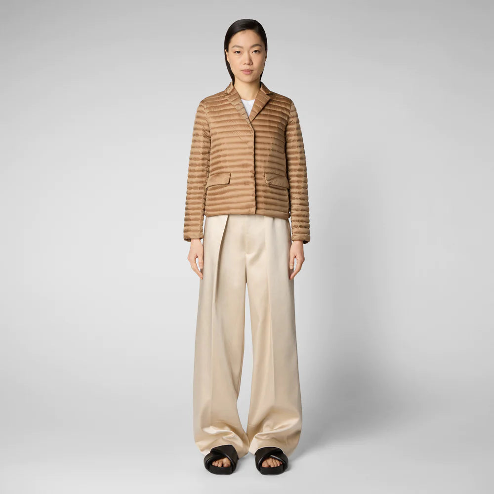 Iva Shirt Jacket in Biscuit Beige