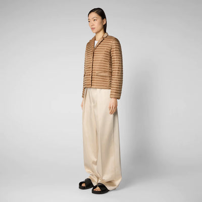 Iva Shirt Jacket in Biscuit Beige